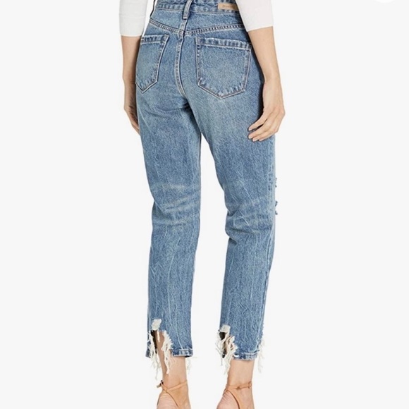 Blank NYC The Madison High Rise Crop Shark Bite Ankle Hem Mom Jeans Size 25 - Picture 2 of 15